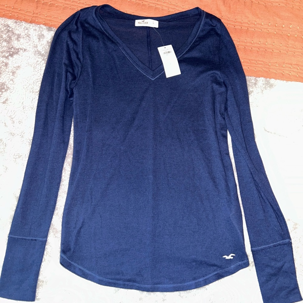Hollister Navy Long Sleeve Top